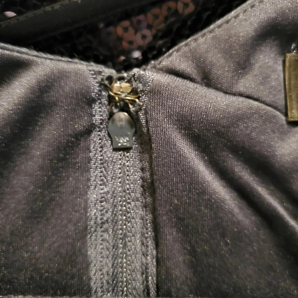 Tadashi Shoji Sequin Bodycon Formal Evening Dress Navy Wmns Size 8 - Picture 4 of 12